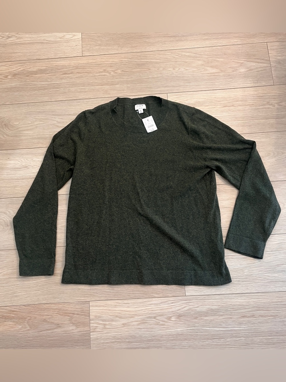 J.Crew NWT Teddie Olive Green Wool Blend Crewneck Sweater XL